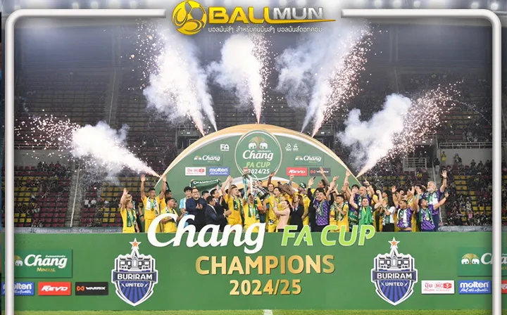 ดูบอลสด ไม่แบ่งใคร บุรีรัมย์ กวาดอีกแชมป์ หลัง เฉือน อริตลอดกาลอย่าง เมืองทองฯ ผงาดแชมป์ ช้าง เอฟเอคัพ สมัยที่ 7