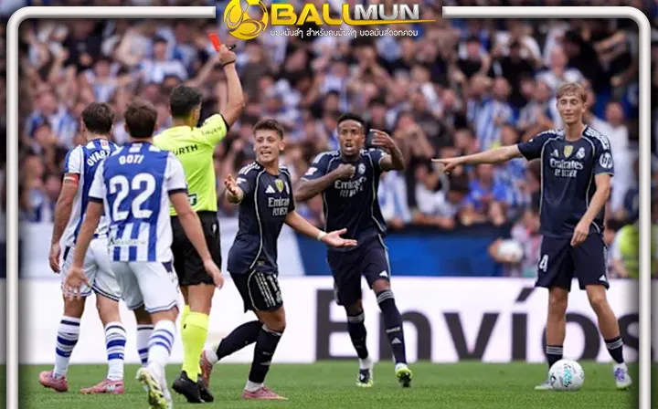 ดูบอลสด คุณชาย โอดกรรมการแรงเกิน ให้ใบแดง เฮาจ์เซ่น ชี้แค่เหลืองก็พอแล้ว